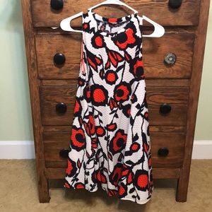 Navy, orange and white dress